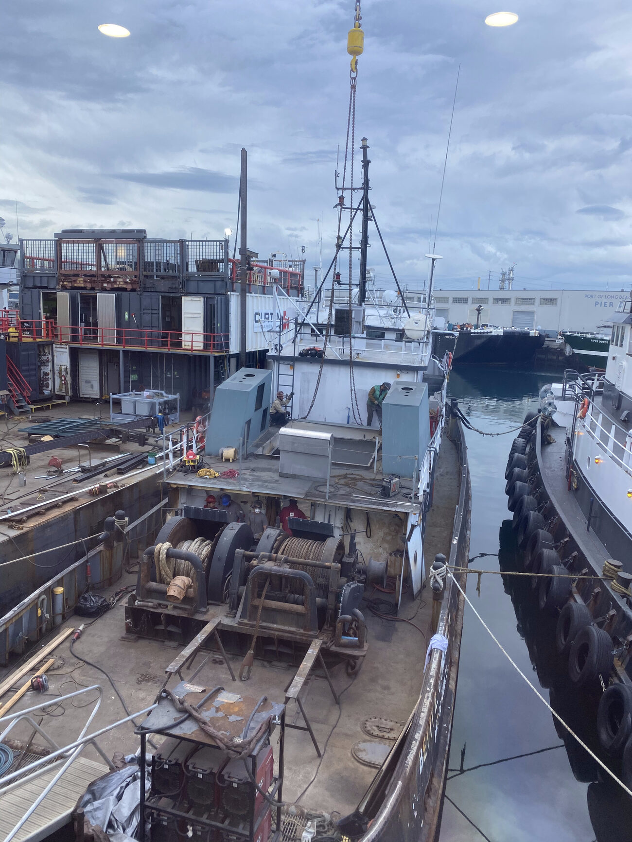 Vessel in drydock during a Yard Dog Industries project